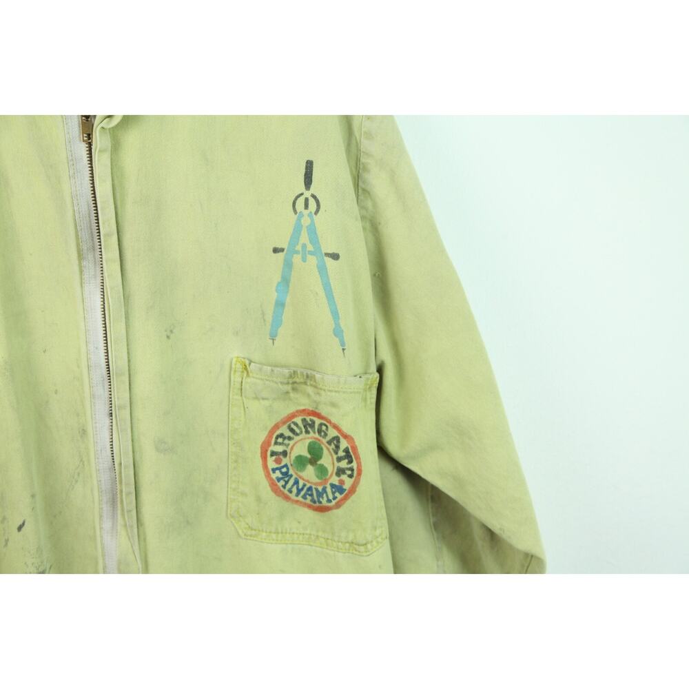 Vintage Jumpsuit Pit Crew Coveralls Panama Budweiser Cargo Ship? USA Made Worn - Picture 2 of 15